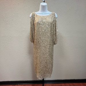 Gold/creme sequin dress